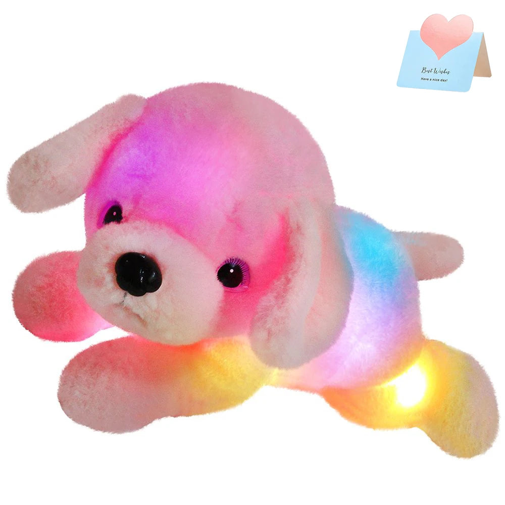 LED Plush Puppy Throw Pillows