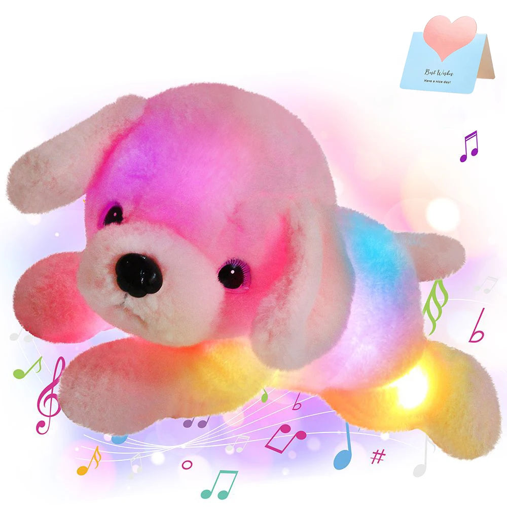 LED Plush Puppy Throw Pillows