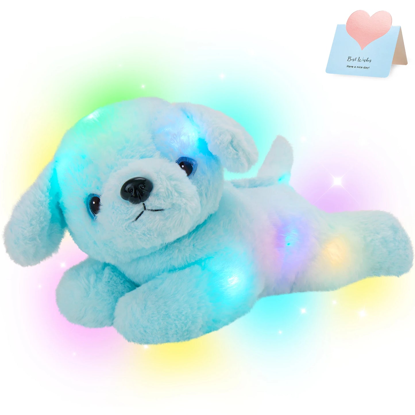 LED Plush Puppy Throw Pillows